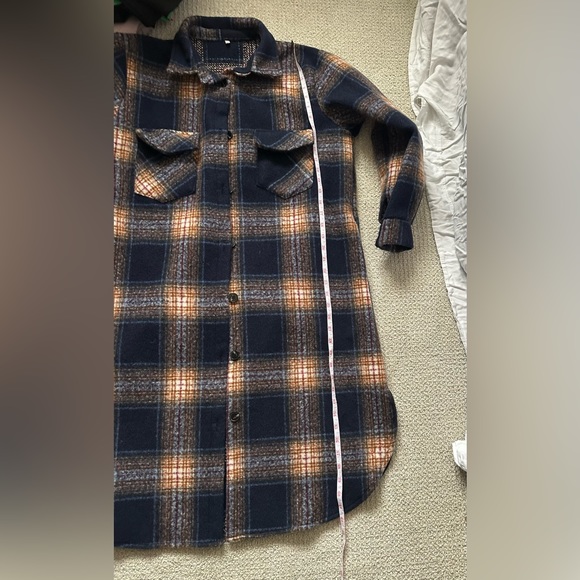 Long Plaid Shacket - Picture 3 of 8